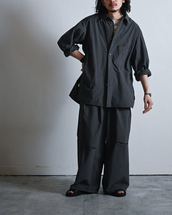 DYED SHRINK WIDE EASY TUCK SLACKS EX