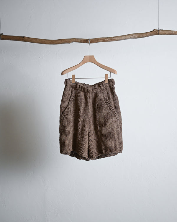 WASHI PAPER COTTON HAND KNIT SHORTS