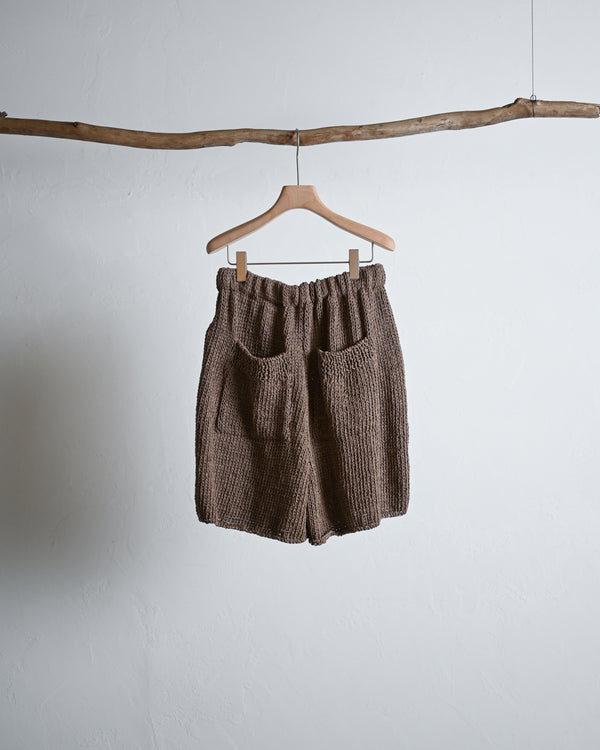 WASHI PAPER COTTON HAND KNIT SHORTS