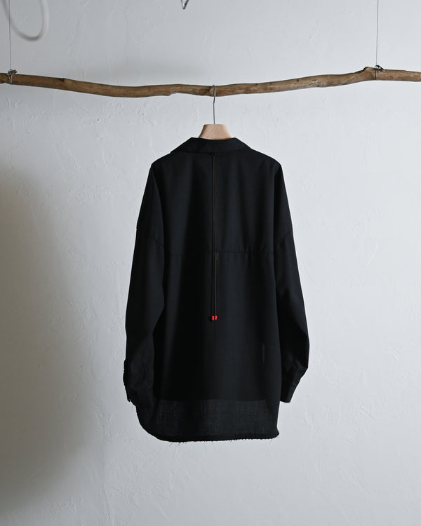WASH WOOL LONG SHIRT