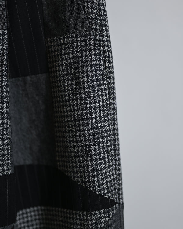 Wide tuck pants 005, Black