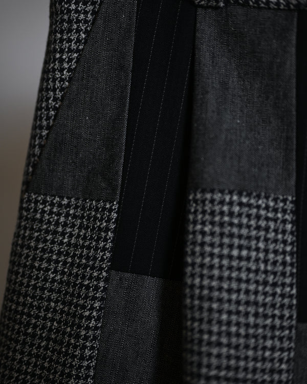 Wide tuck pants 005, Black