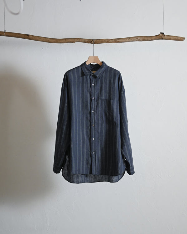 LINEN STRIPE BIG SHIRT