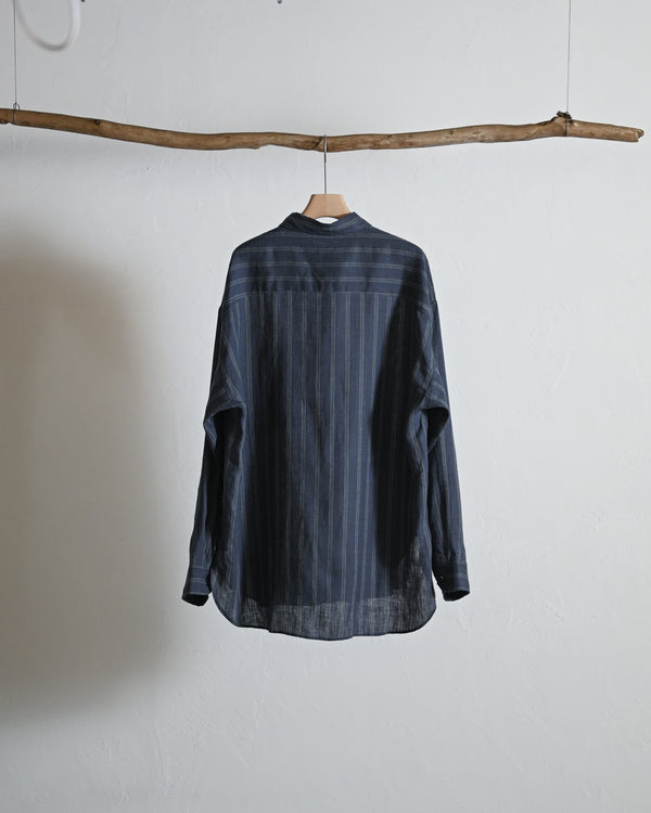 LINEN STRIPE BIG SHIRT