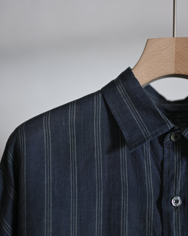 LINEN STRIPE BIG SHIRT