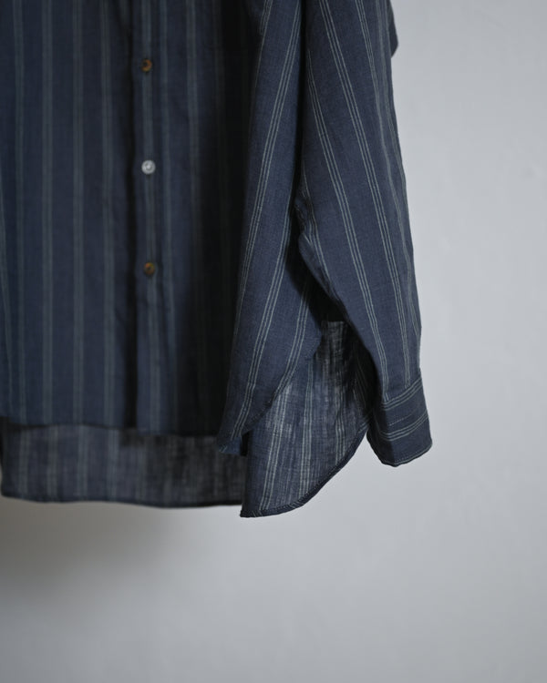 LINEN STRIPE BIG SHIRT