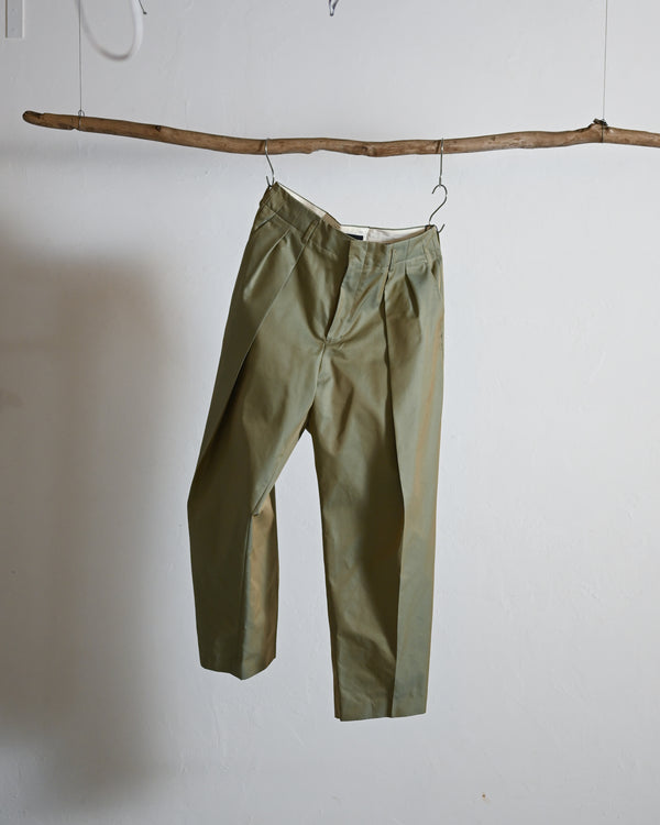 GABARDINE DOUBLE TUCK PANTS, khaki