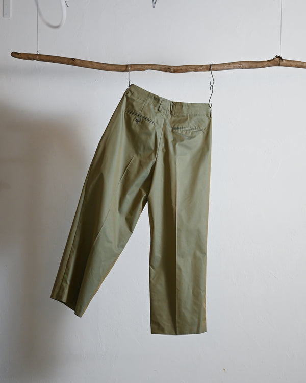 GABARDINE DOUBLE TUCK PANTS, khaki