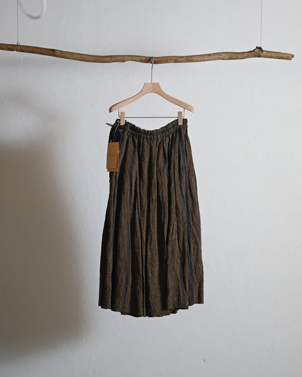 Stripe linen skirt