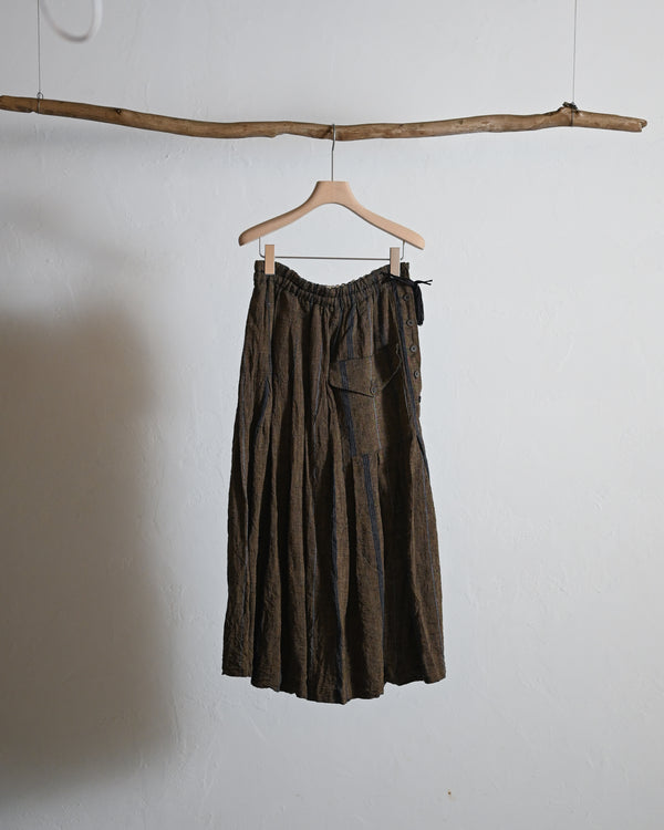 Stripe linen skirt