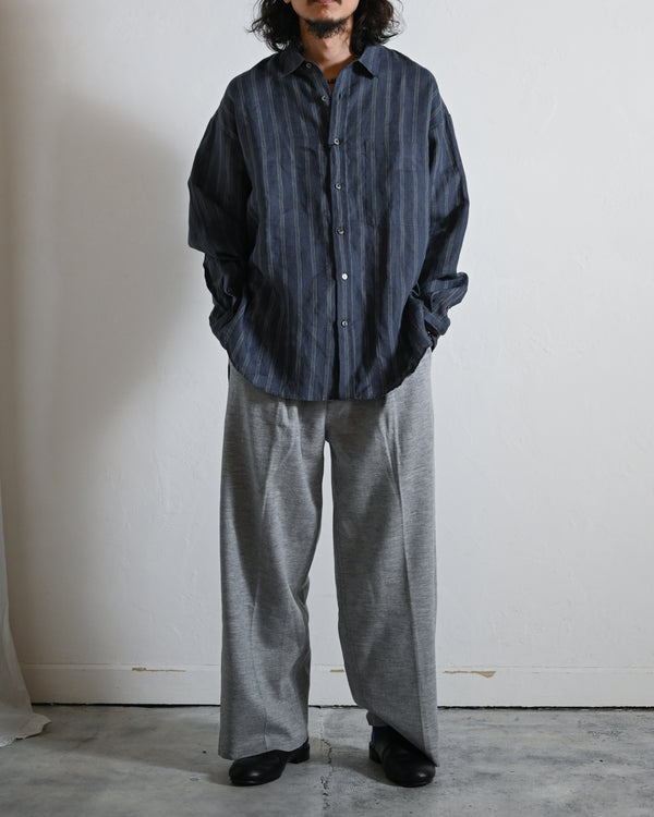 LINEN STRIPE BIG SHIRT