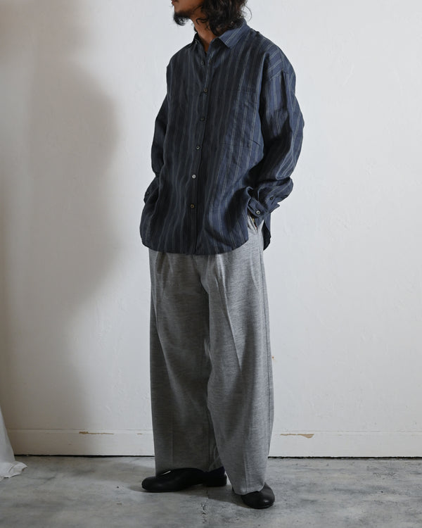 LINEN STRIPE BIG SHIRT