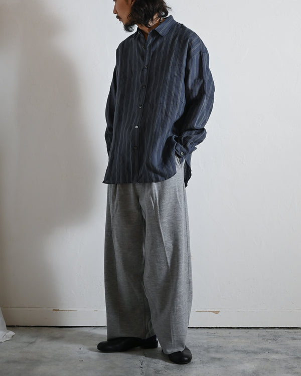 LINEN STRIPE BIG SHIRT
