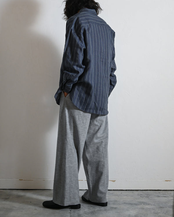 LINEN STRIPE BIG SHIRT