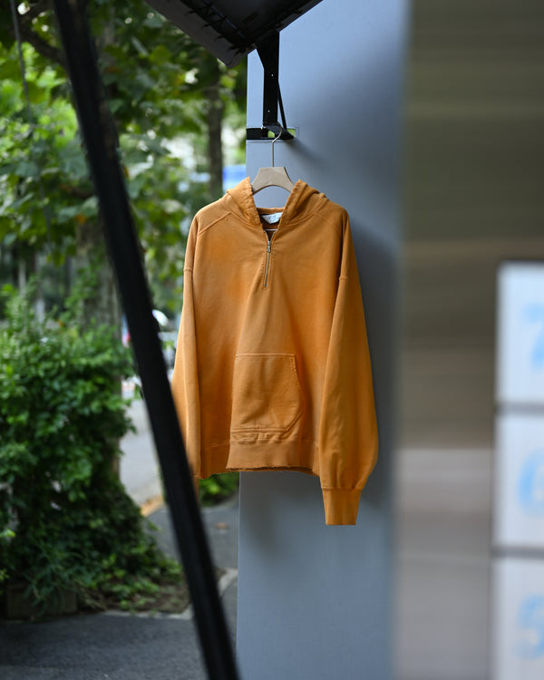 HALF ZIP HOODIE, yellow