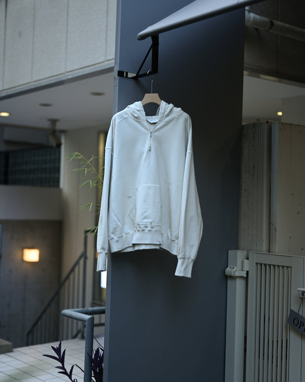 HALF ZIP HOODIE, gray