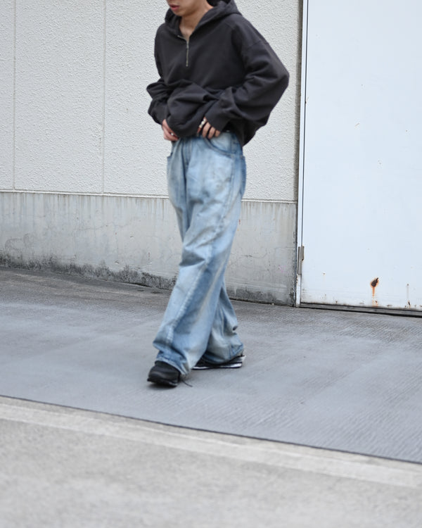 HALF ZIP HOODIE, black