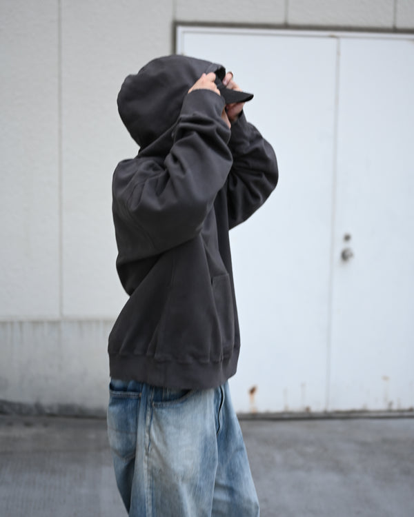 HALF ZIP HOODIE, black