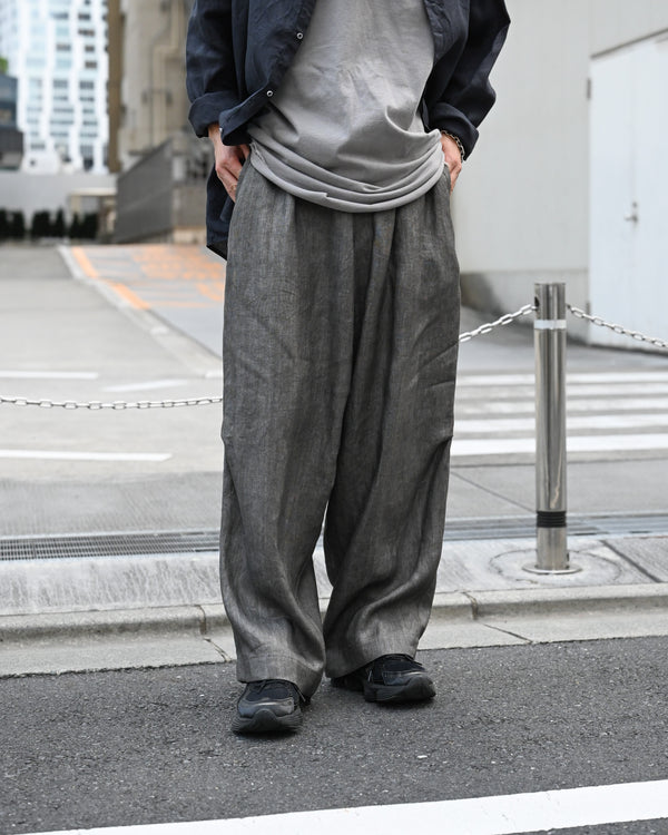 Sumi-Dyed Linen Wide Pants