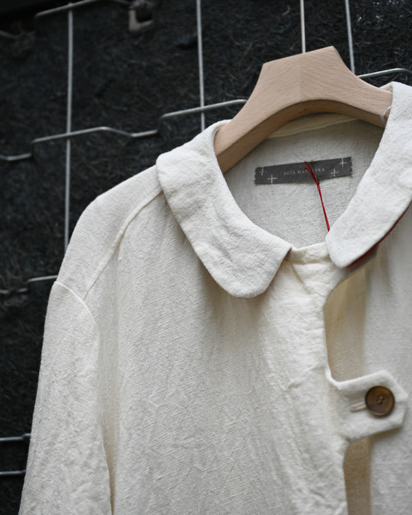PULLOVER DRESS-white, canvas linen