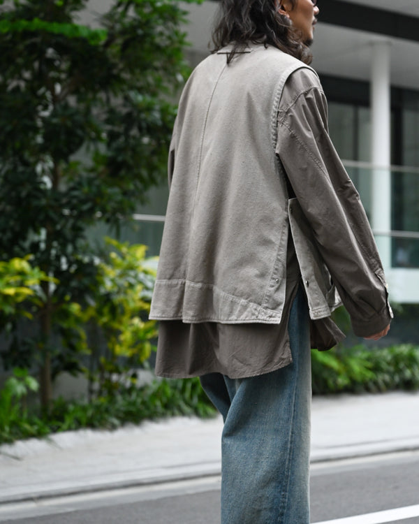 C/R DUCK UTILITY VEST, greige