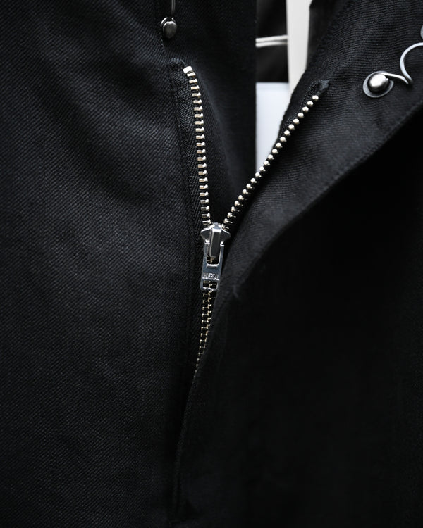 100/S LINEN TUCK SLACKS, black