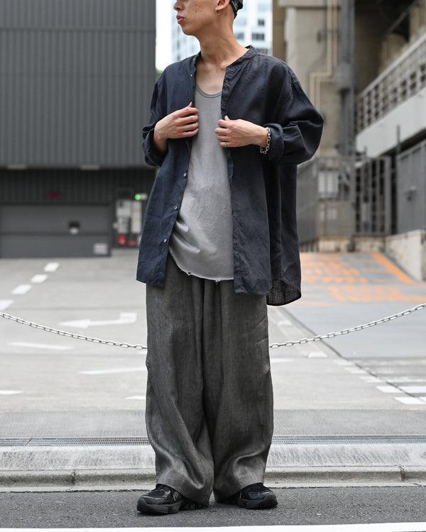 Sumi-Dyed Linen Wide Pants
