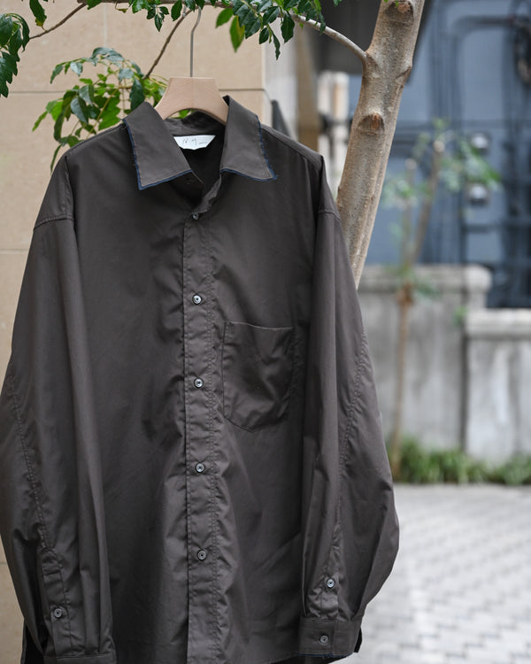 HIGH COUNT COTTON FRAYED OVER SHIRT