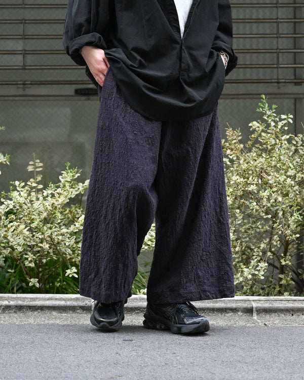 EX. BAGGY PANTS, slub yarn dobby cloth