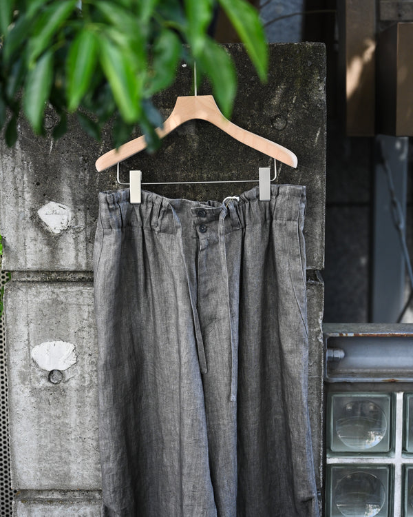 Sumi-Dyed Linen Wide Pants
