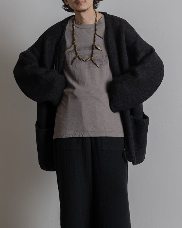 [予約商品]Slub yarn knit coat Ex. solid black