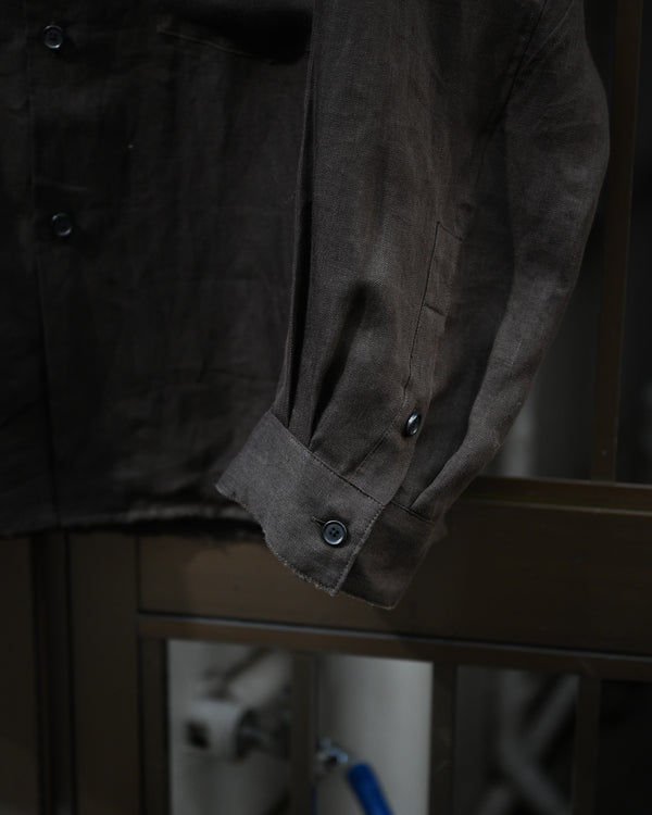 100/S LINEN TAILORED SHIRT, brown