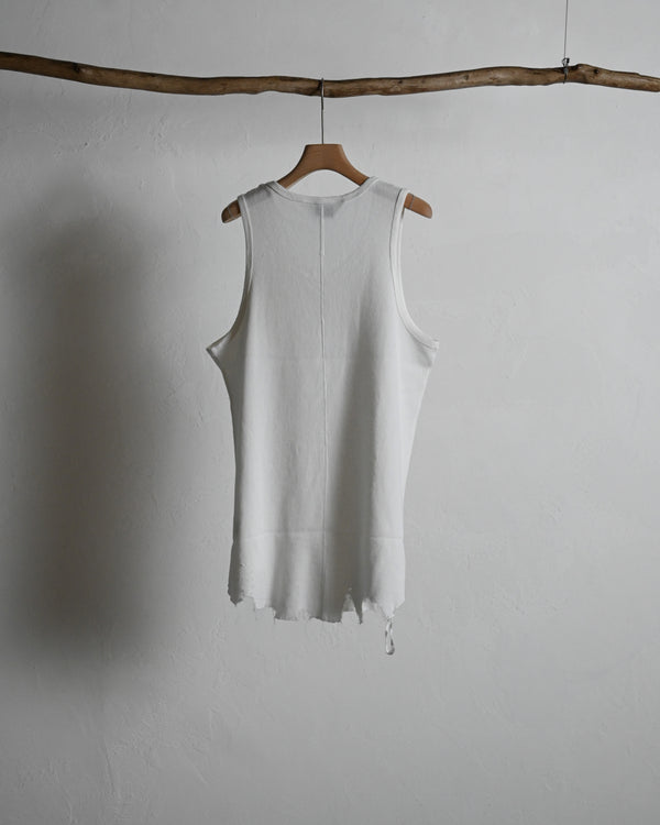 DAMAGE WAFFLE TANK, white