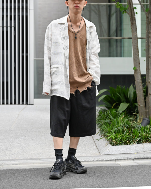 MULTI STRIPED OVER SH-JKT, white