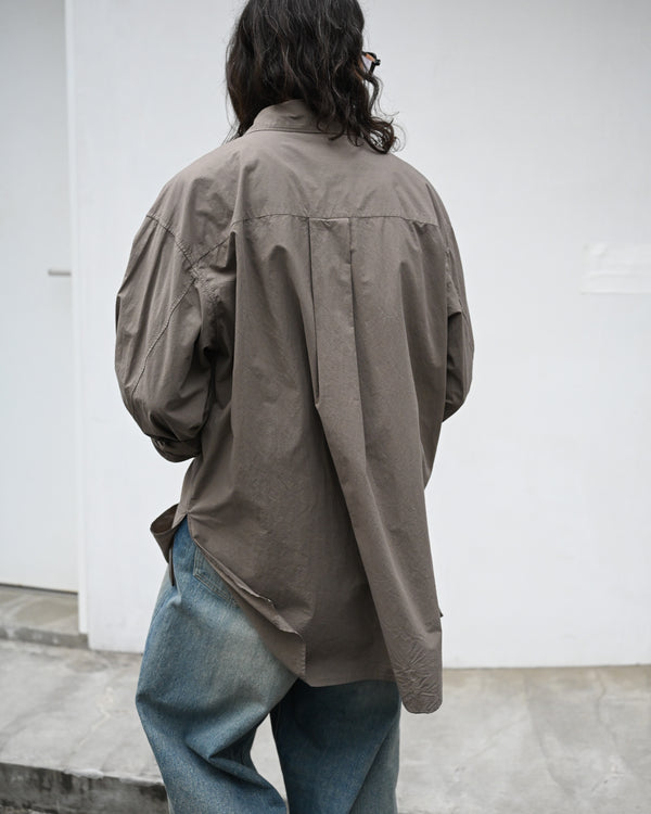 SHRINK OVER SHIRT, d.brown
