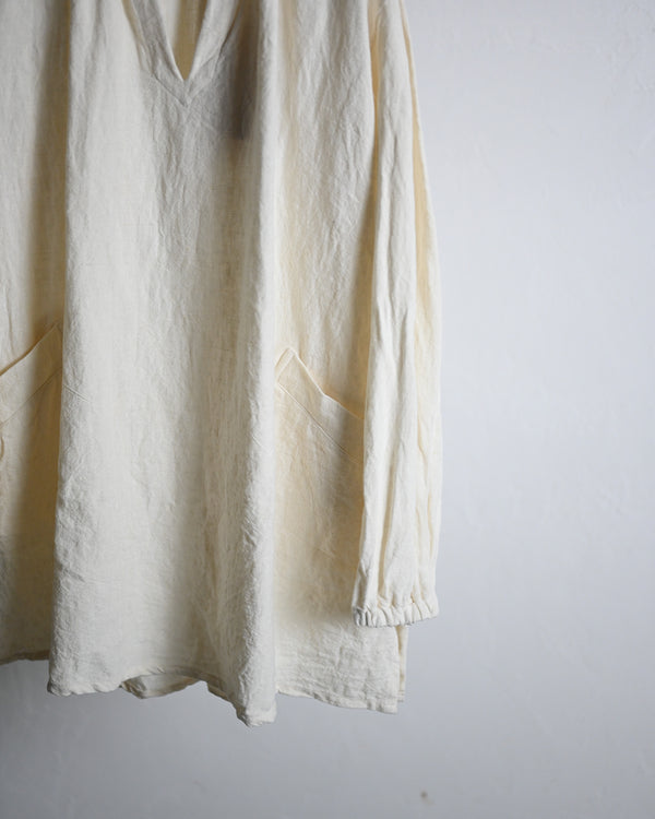 SMOCK-white, canvas linen