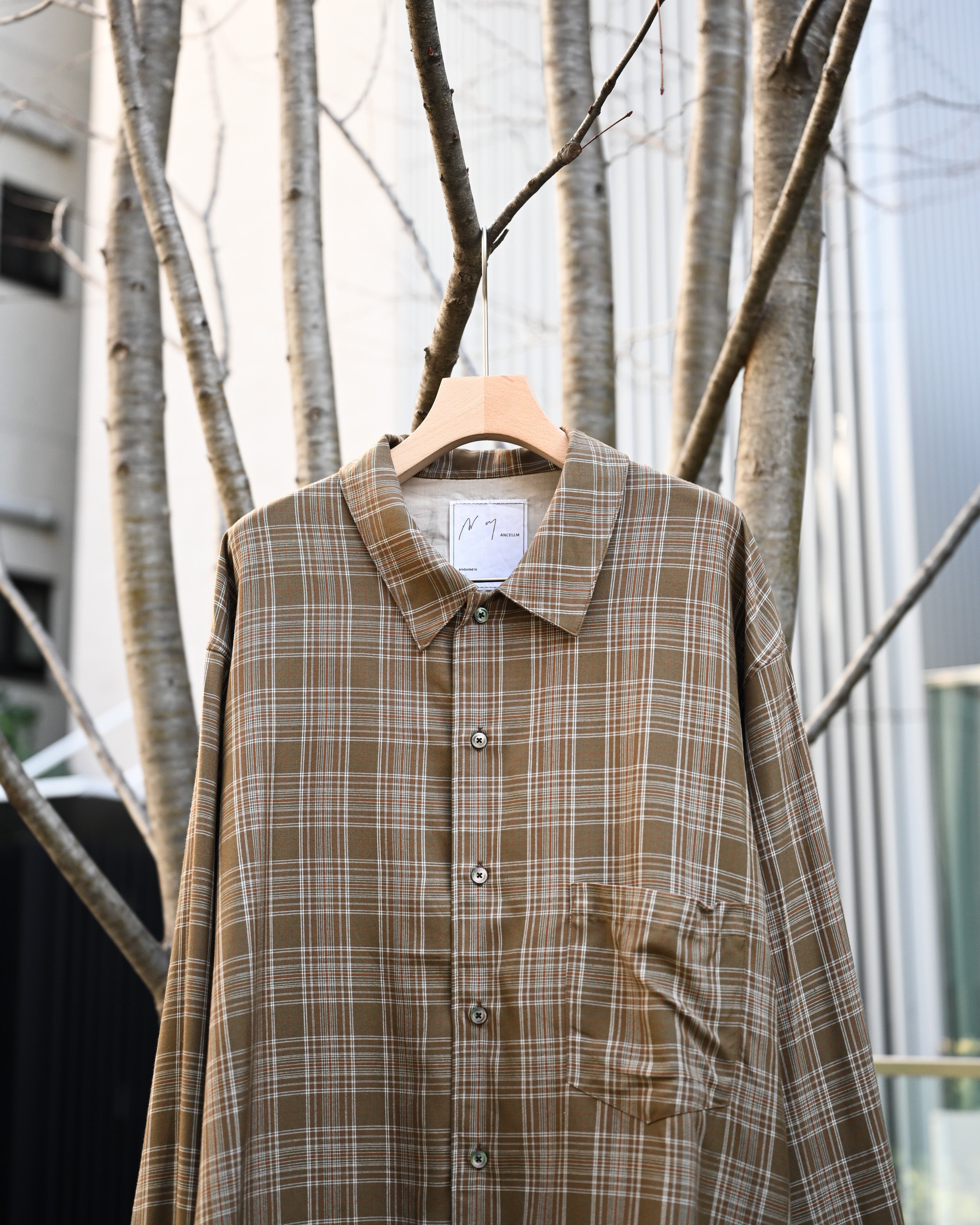ANCELLM アンセルム - AGING RAYON CHECK SHIRT, green – coelacanth