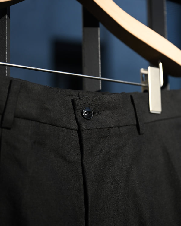 DOUBLE PLEATED WIDE EASY SHORTS, silk nep serge