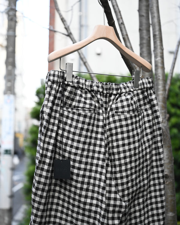 BAGGY EASY PANTS, linen×cotton×silk, gingham