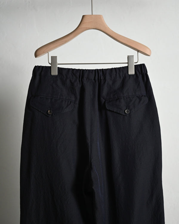WASHED WOOL SILK DRAWSTRING PANTS