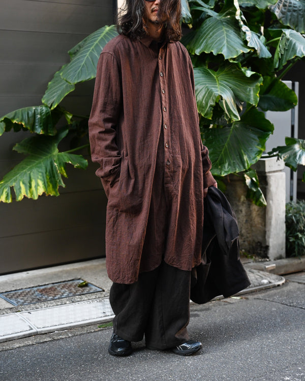 SHIRT COAT, hound's tooth cotton linen