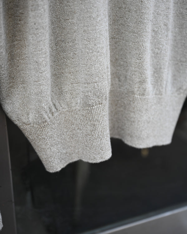 SILK LINEN V L/S, white sand
