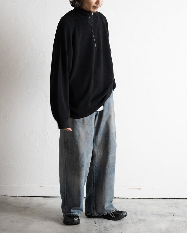 120'S WOOL HALF ZIP KNIT