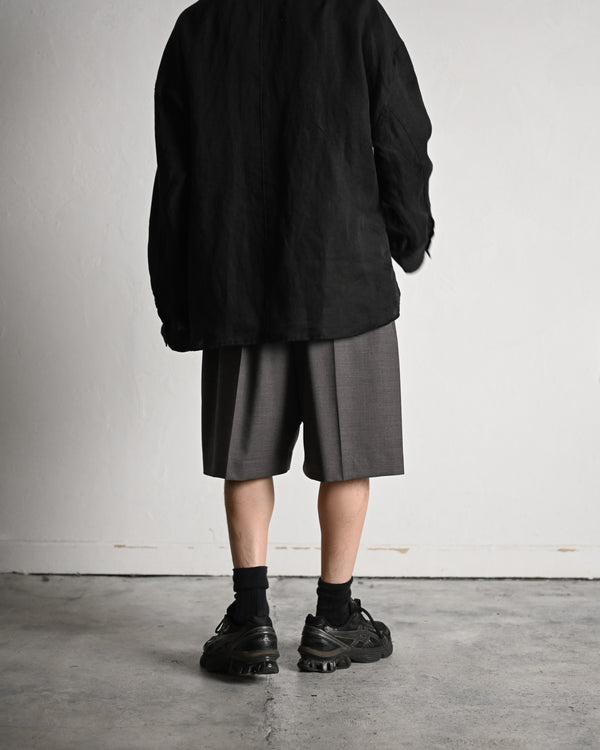 100/S LINEN TAILORED SHIRT, black