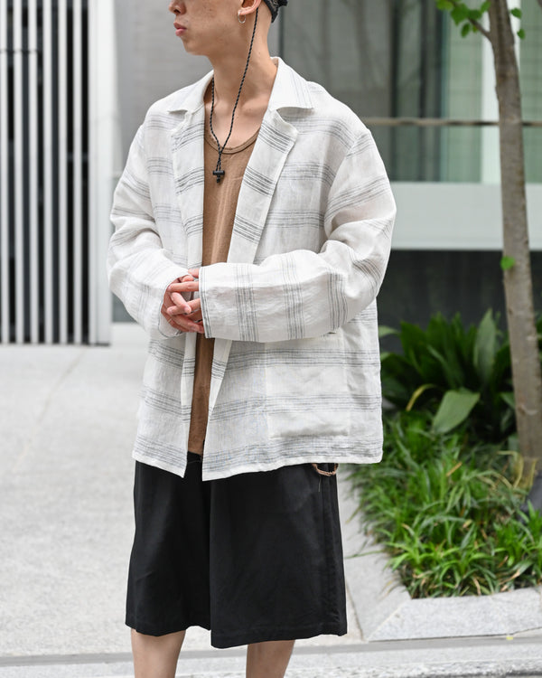MULTI STRIPED OVER SH-JKT, white
