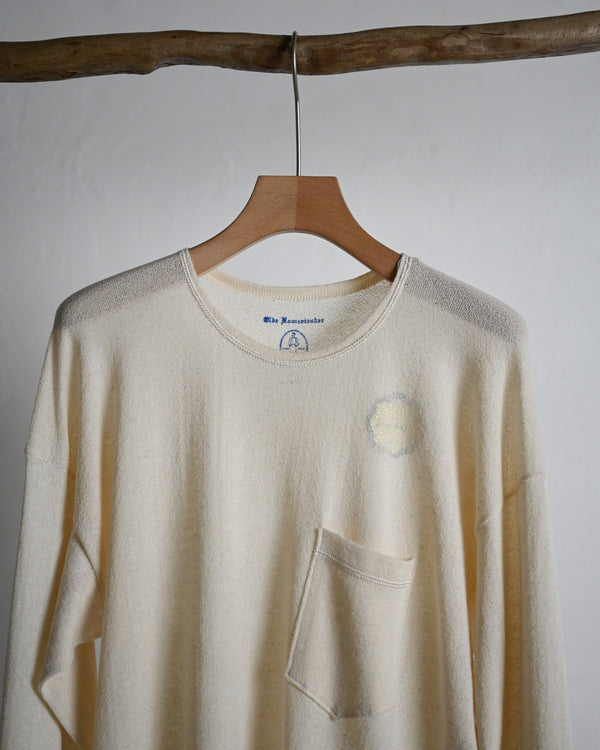 BACK CREPE JERSEY / CREW NECK LONG SLEEVE, ecru