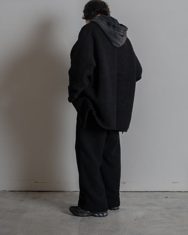 [予約商品]Slub yarn knit coat Ex. solid black
