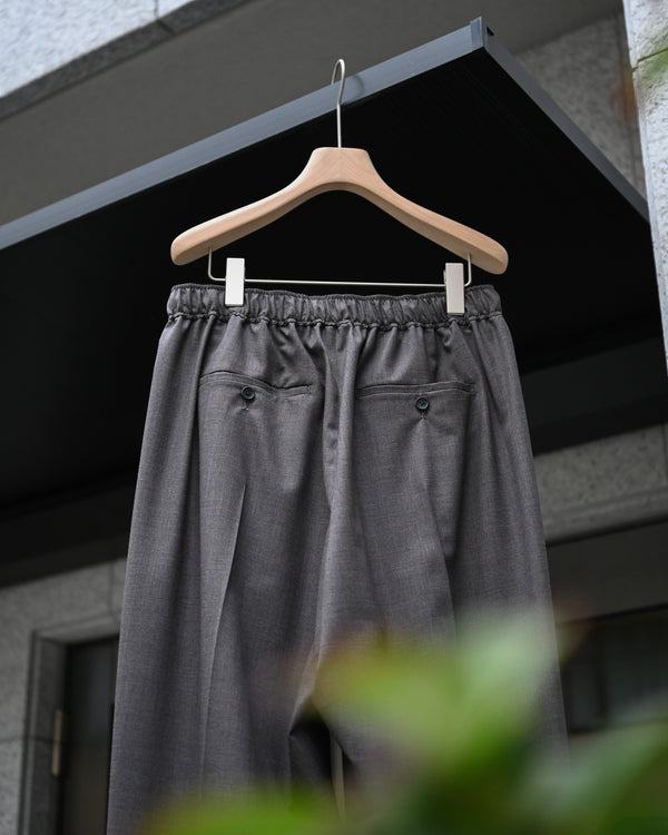 WOOL EXTRA WIDE TROUSERS, dark brown