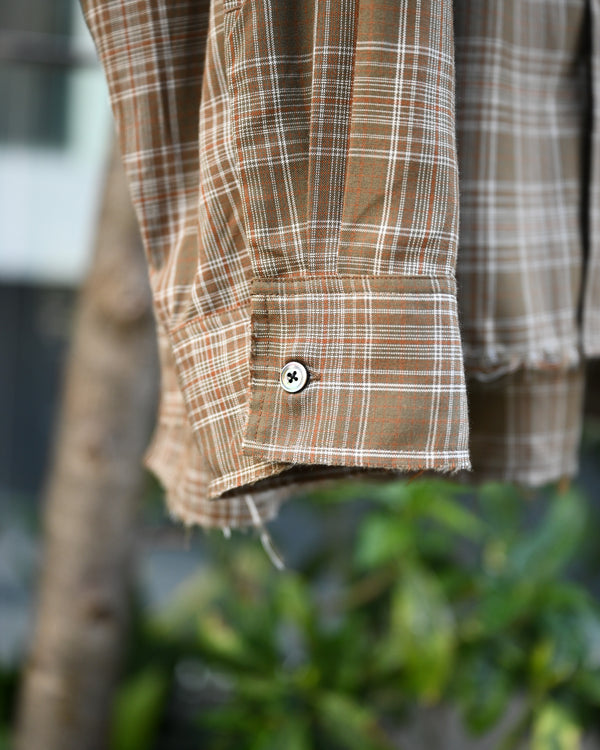 AGING RAYON CHECK SHIRT, green