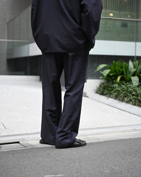 WASHED WOOL SILK DRAWSTRING PANTS